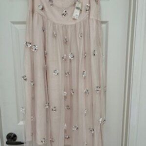 Anthropologie Sheer Flowered Skirt  14 NWT